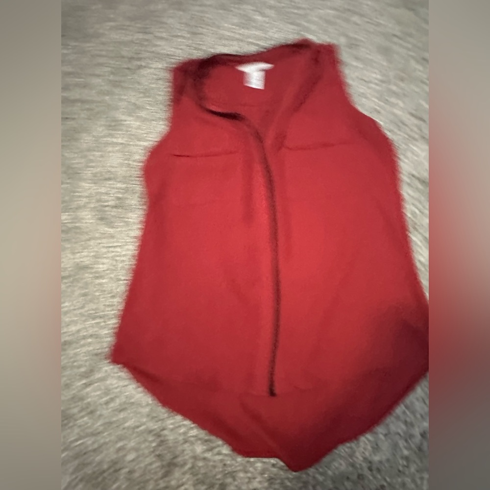 Maroon Sleeveless Tank with Black Lined